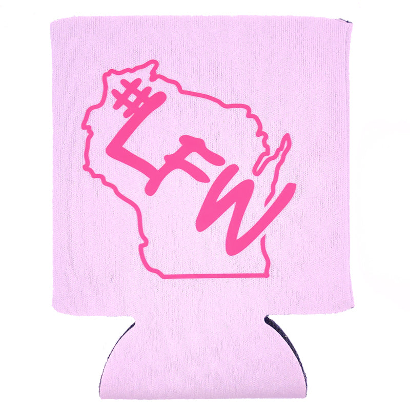 Pink Logo Can Koozie