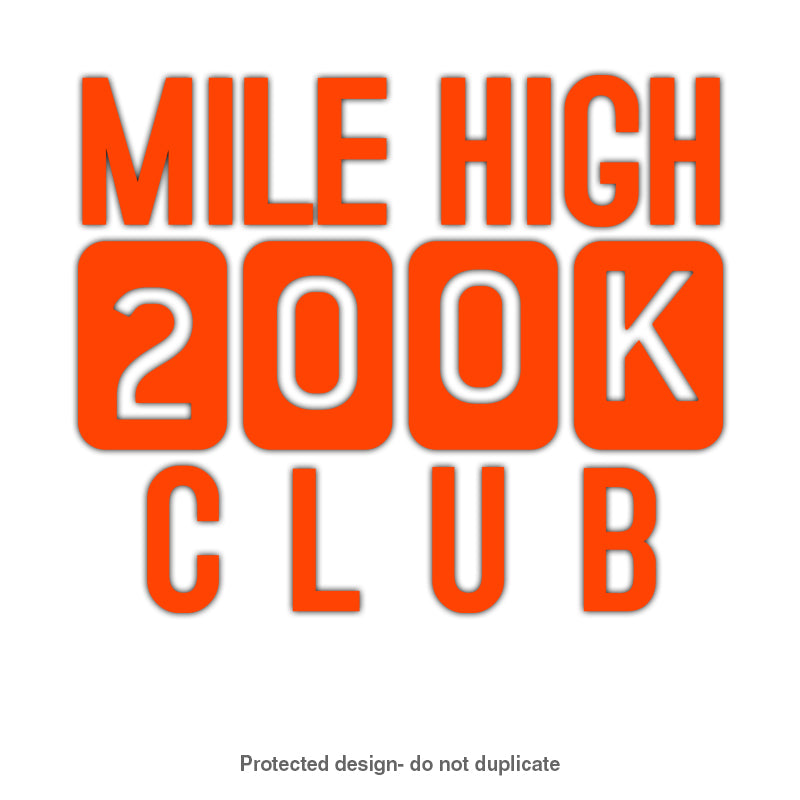 200k Mile High Decal
