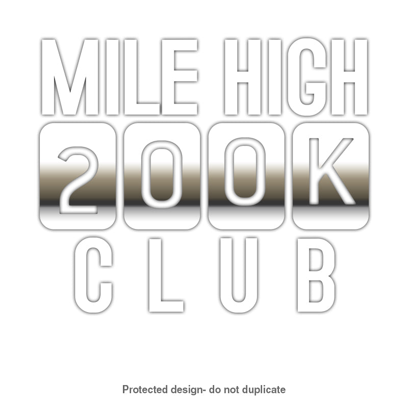 200k Mile High Decal