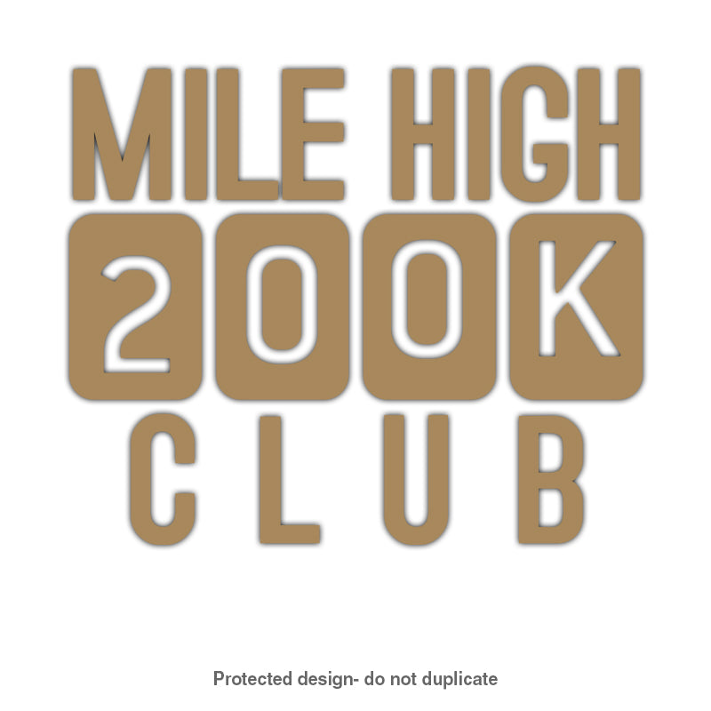 200k Mile High Decal