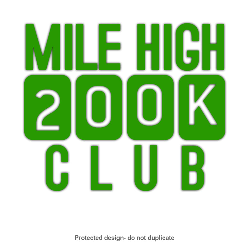 200k Mile High Decal