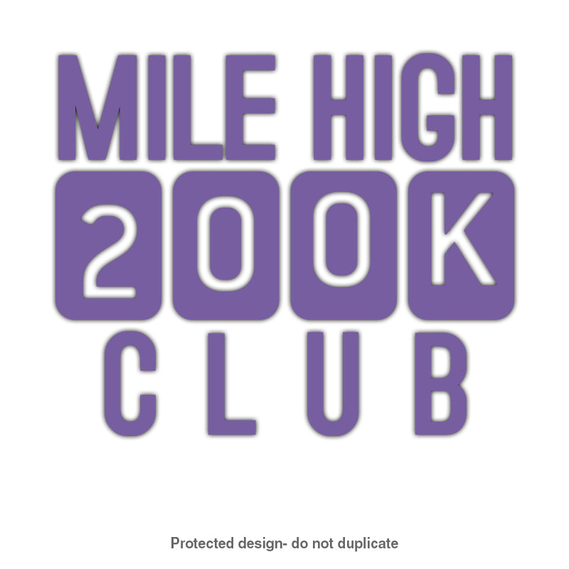200k Mile High Decal