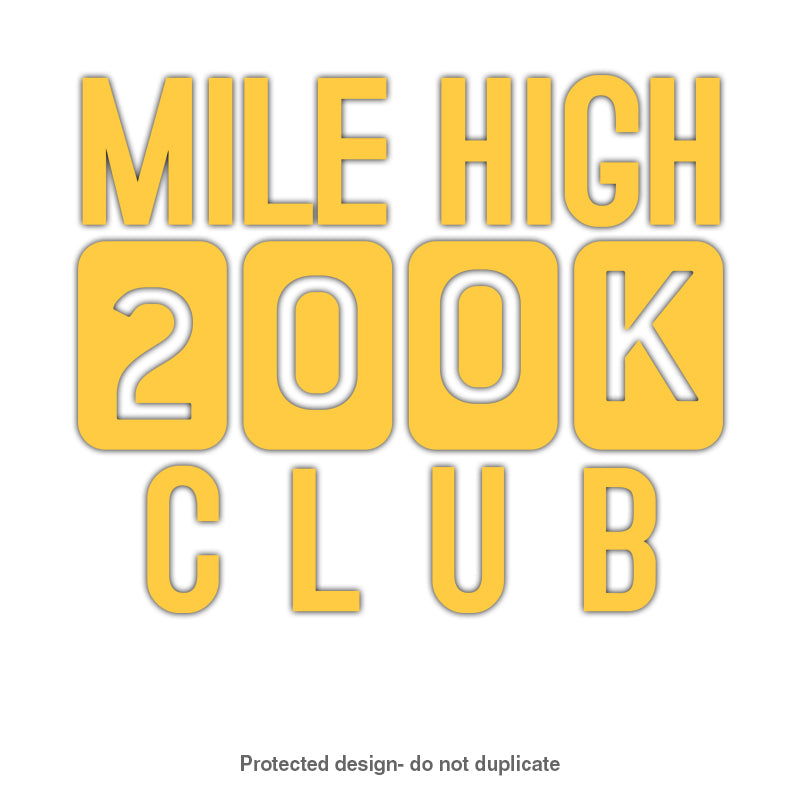 200k Mile High Decal