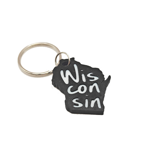 Wisconsin Keychain (Black & White)