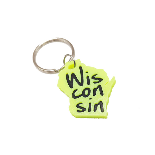 Wisconsin Keychain (Safety Yellow)