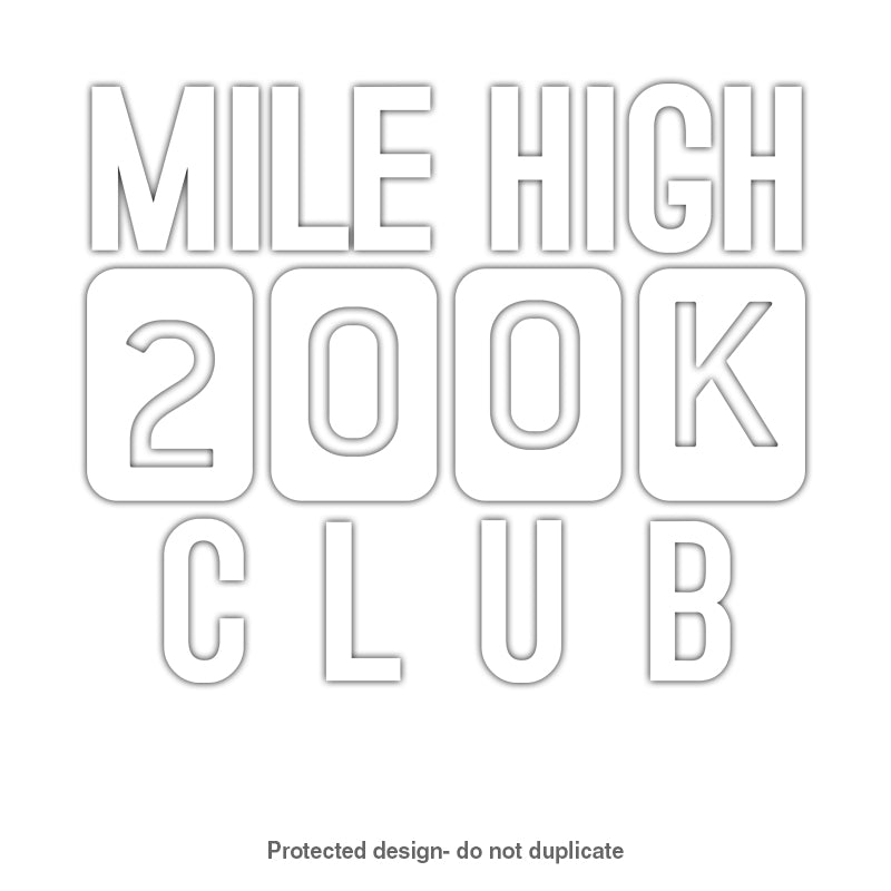200k Mile High Decal